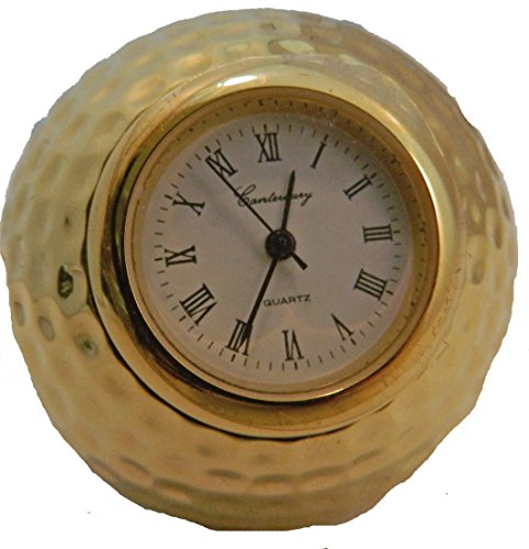 GOLFER Captain Preis Gold Ton Golf Ball Herren Geschenk Schreibtisch Uhr NEU verpackt