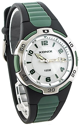 Analoge XONIX Armbanduhr Unisex mit Hintergrundbeleuchtung WR100m nickelfrei QR 4