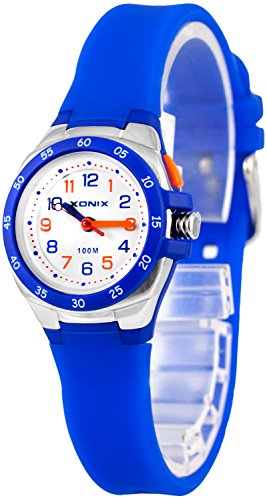 Bunte Analoge XONIX Armbanduhr mit Licht WR100m nickelfreifuer Damen und Kinder XAMCH12 5