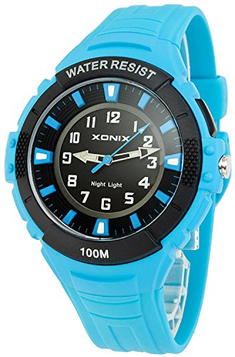 Analoge XONIX Herren und Teenager Armbanduhr mit Licht nickelfrei WR100m IQ 8