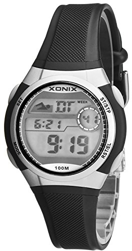 Digitale Unisex XONIX Armbanduhr Timer Alarm Stoppuhr Licht WR100m XDLF 6