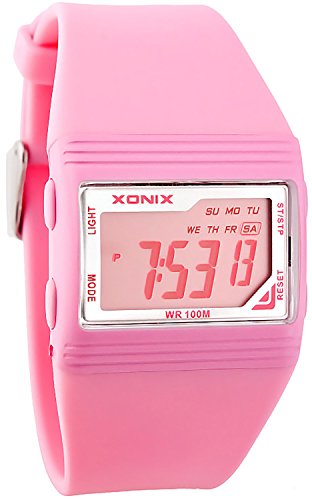Digitale XONIX Armbanduhr Stoppuhr Alarm Licht WR100m fuer Damen und Maedchen SH 4