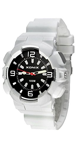 Grosse Armbanduhr XONIX Rockstar WR100m Armbanduhrenfarbe weiss