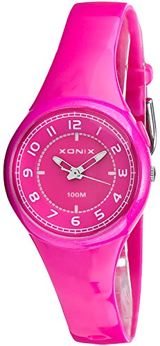 Kleine XONIX Armbanduhr fuer Maedchen und Jungen mit Hintergrundlicht WR100m PM 6
