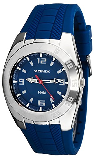 Schlichte analoge Herren und Teenager XONIX Armbanduhr mit Licht WR100m X45QZN 1