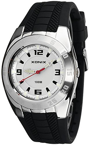 Schlichte analoge Herren und Teenager XONIX Armbanduhr mit Licht WR100m X45QZN 3