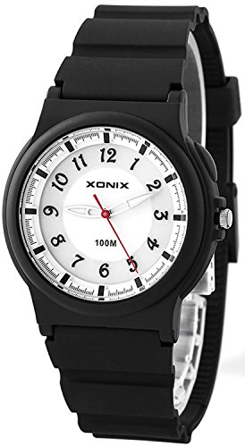 Schlichte unisex XONIX Armbanduhr mit 12 Stunden Ziffernblatt Wr100m XSX 7