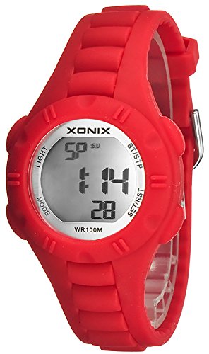 Sportliche XONIX Armbanduhr fuer damen und Kinder WR100m Alarm Timer Stoppuhr XDF50F 3