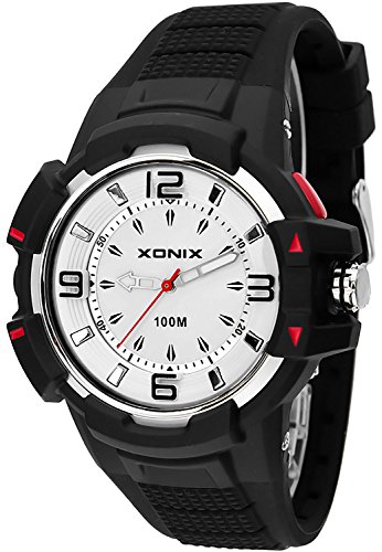 Grosse sportliche analoge XONIX Armbanduhr nickelfrei wasserdicht bis 100m XAEQ 5