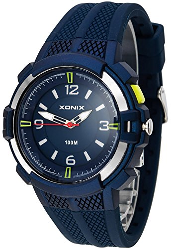 12 Stunden Ziffernblatt XONIX Armbanduhr fuer Herren mit Hintergrundlicht WR100m XAYQ 4