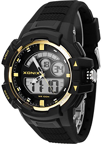 Herren Teenager Multifunktions XONIX Armbanduhr digial analog WR100m XMWM 6