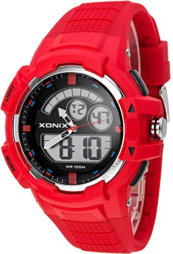 Herren Teenager Multifunktions XONIX Armbanduhr digial analog WR100m XMWM 3