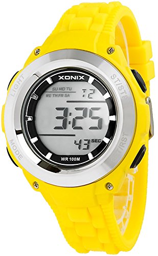 Grosse Unisex XONIX Armbanduhr 2Zeitzone Alarm Stoppuhr Timer WR100m 0AJ 2