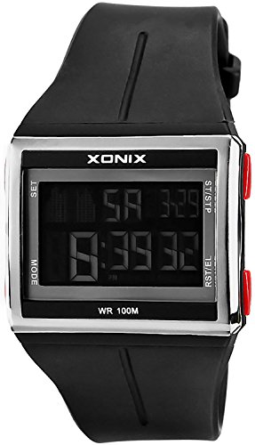 Unisex XONIX Armbanduhr Timer Stoppuhr Alarm WR100m KG 3