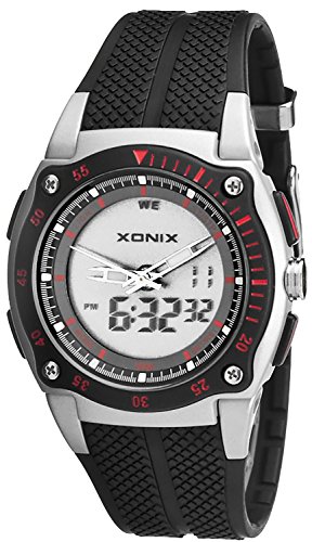 Unisex XONIX Multifunktions Armbanduhr analog digital WR100m HD 2