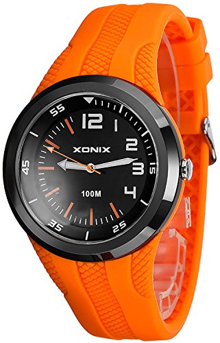 Unisex XONIX 12 Stunden Ziffernblatt Armbanduhr WR100m nickelfrei XDH11U 4
