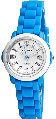 Zierliche XONIX Armbanduhr fuer Damen und Kinder nickelfrei wasserfest bis 100m Beleuchtung XAX32P 6