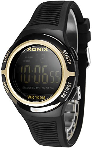 Laessige XONIX Armbanduhr fuer Damen und Teenager mit Licht Alarm Stoppuhr Timer wasserdicht 100m XOJD 2