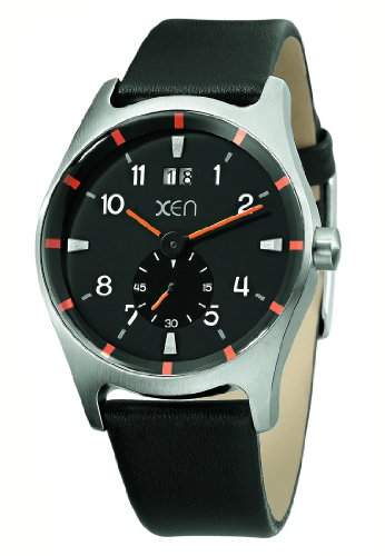 Xen Herren-Armbanduhr XL Analog Quarz Leder XQ0215