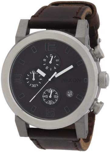 Nixon Herren-Armbanduhr XL The Ride Brown  Black Chronograph Quarz Leder A315562-00
