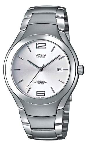 Casio Lineage Titan Analog Quarz Herren Uhr Silber LIN-169-7AVEF