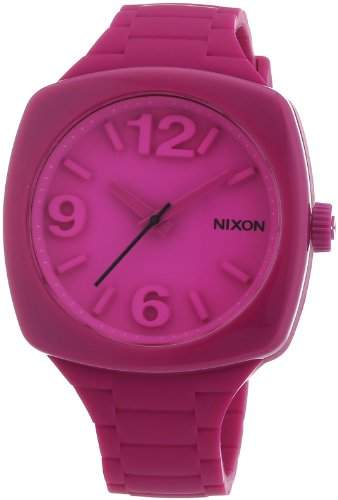 Nixon Damen-Armbanduhr The Dial Shocking Pink Analog Quarz Silikon A265644-00