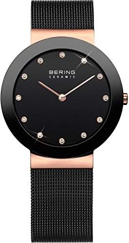 Bering Time Damen-Armbanduhr Analog Quarz Edelstahl beschichtet 11435-166