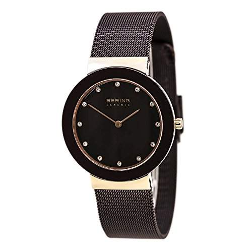 Bering Time Damen-Armbanduhr Analog Quarz Edelstahl beschichtet 11435-262