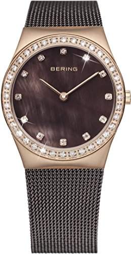 Bering Time Damen-Armbanduhr Analog Quarz Edelstahl beschichtet 12426-262