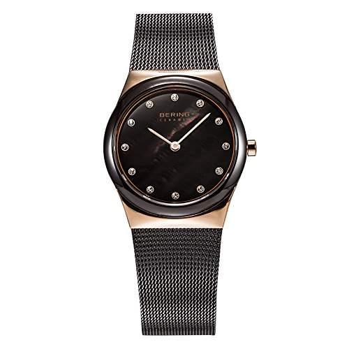 Bering Time Damen-Armbanduhr Analog Quarz Edelstahl beschichtet 32230-262