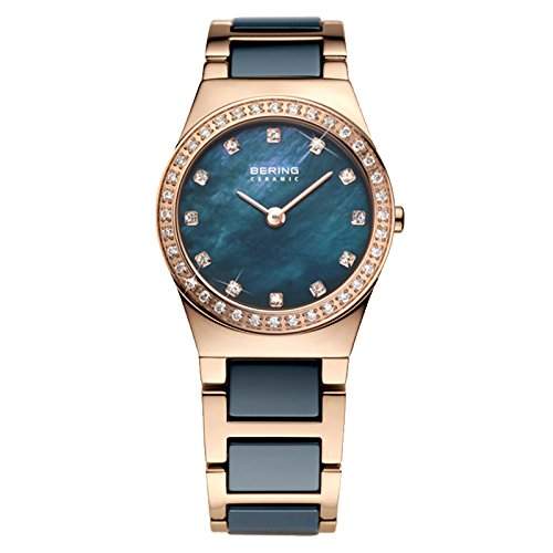 Bering Time Damen-Armbanduhr Analog Quarz Edelstahl beschichtet 32426-767