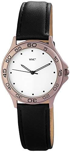 WMC Damenuhr Lederimitationarmband womens watchUhr Armbanduhr Weiss 8811