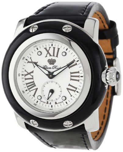 Glam Rock Damen GR10059 Miami Sammlung schwarzem Lackleder Uhr