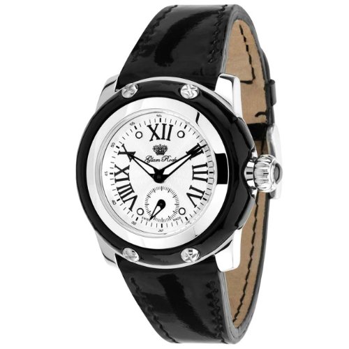 Glam Rock Damen GR40018 Palm Beach Collection schwarzem Lackleder Uhr