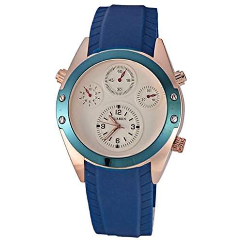 Soleasy Herren Quarz laessig mit 4 arabische Zahlen Silikon Wrist Watches WTH4655
