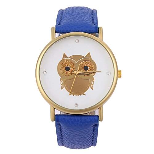Yesurprise Damen Uhr PU Kinder Eule Armbanduhr Leder Quarz Uhr Paare Uhr Watch Geschenk Watch Gift montre de poche E4