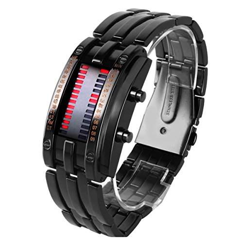 YESURPRISE LAVA LED Herren Armbanduhr Dualsystem Binaer Digital IRON Uhr Xmas Geschenk Watch Gift #7