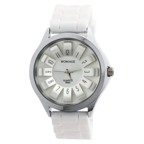 YESURPRISE Uhr weiss Quarz Damen Herren Kinder Uhr Armbanduhr Silikone Geschenk Xmas Gift watch reloj de pulsera montre de