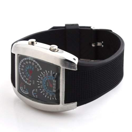 YESURPRISE LED Uhr Damen Herrenuhr Silikon Armbanduhr Sportuhr Armaturenbrett Stil Datum Geschenk Xmas Gift watch