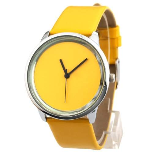 YESURPRISE gelb Fashion PU Leder Quarz Damenuhr Kinder Damen Uhr Armbanduhr Geschenk Xmas Gift watch reloj de