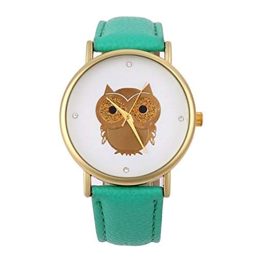 Yesurprise Damen Uhr PU Kinder Eule Armbanduhr Leder Quarz Uhr Paare Uhr Watch Geschenk Watch Gift montre de poche E3