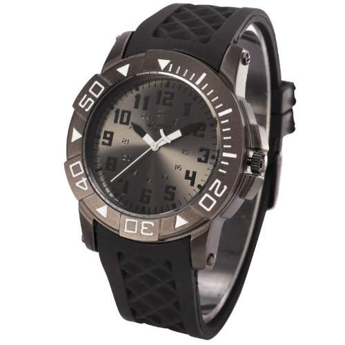 Shark Army Herren Armbanduhr Quarzuhr mit Armband aus Schwarze Gummi SAW078