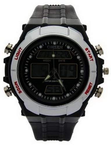 OHSEN YI-AD0909-1 Wasserdicht Multifunktions-Sport Unisex-Style Uhren Black