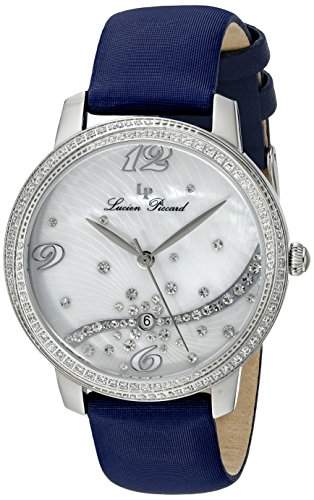 Lucien Piccard Mirage Damen-Armbanduhr 36mm Armband Satin Gehaeuse Edelstahl Sapphitek Quarz 16520-02S-NBSS