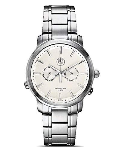 Original BMW Herren Armbanduhr Uhr Edelstahl mit hellem Ziffernblatt