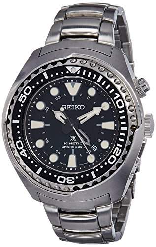 Seiko Herren-Armbanduhr XL Kinetic Diver Chronograph Quarz Edelstahl SUN019P1