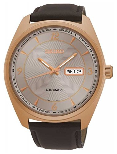 Seiko Automatic Gents Rose Gold Plated Strap Watch