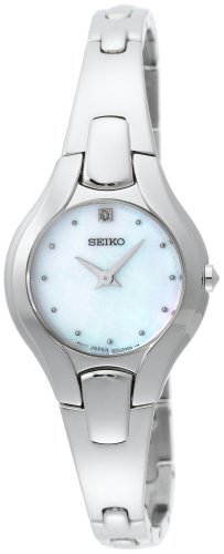 Seiko SUJF85 Womens Quartz Diamond Stainless Steel Bangle Bracelet Watch