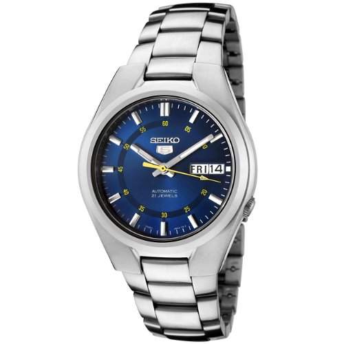Seiko-snk615k 1-5-Herrenuhr-Automatik analog Armband Stahl, blau