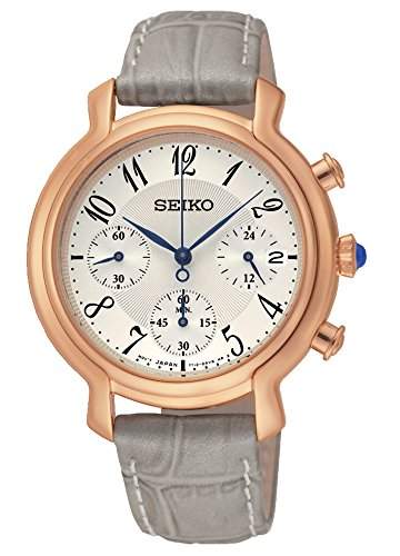 Seiko Damen-Armbanduhr Chronograph Quarz Leder SRW872P1